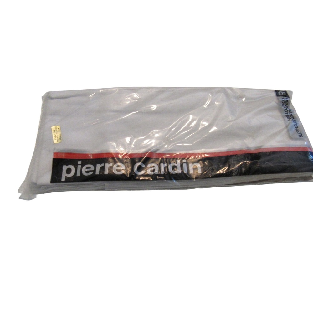 Pierre Cardin Mens Handkerchiefs 6 Pack 100% Cotton White Solid Vintage RN 13962